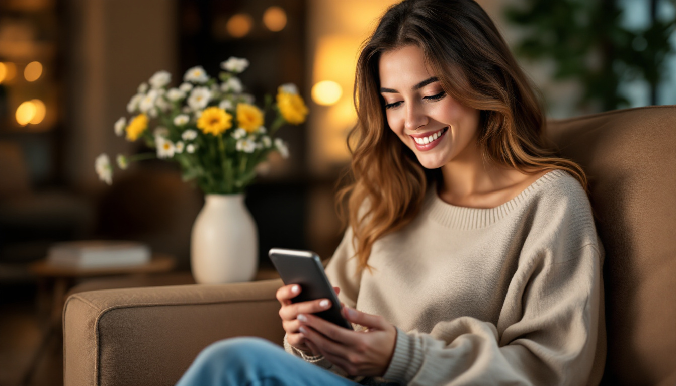 Sending Mother's Day wishes from a smartphone