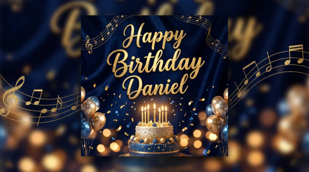 Happy Birthday Daniel — personalized AI birthday song artwork